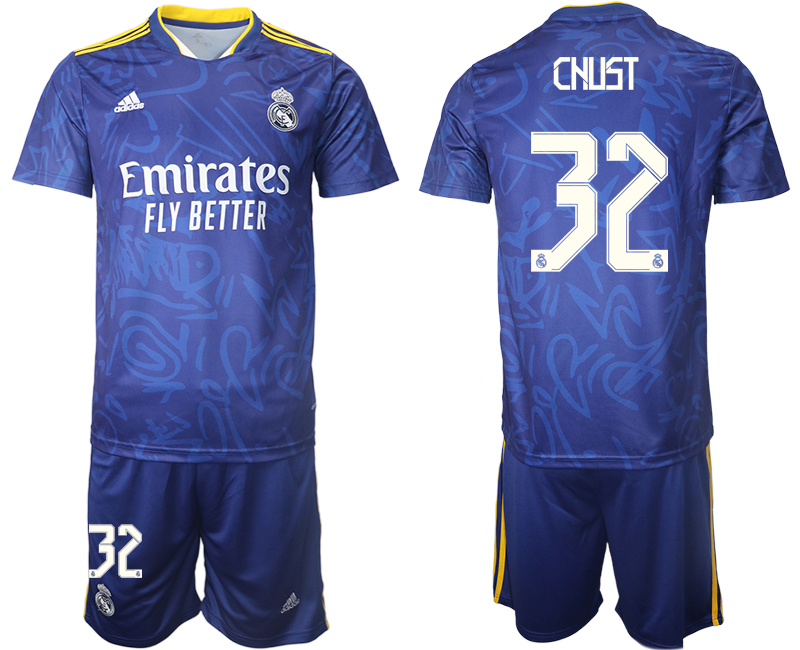 Men 2021-2022 Club Real Madrid away blue #32 Soccer Jersey->real madrid jersey->Soccer Club Jersey